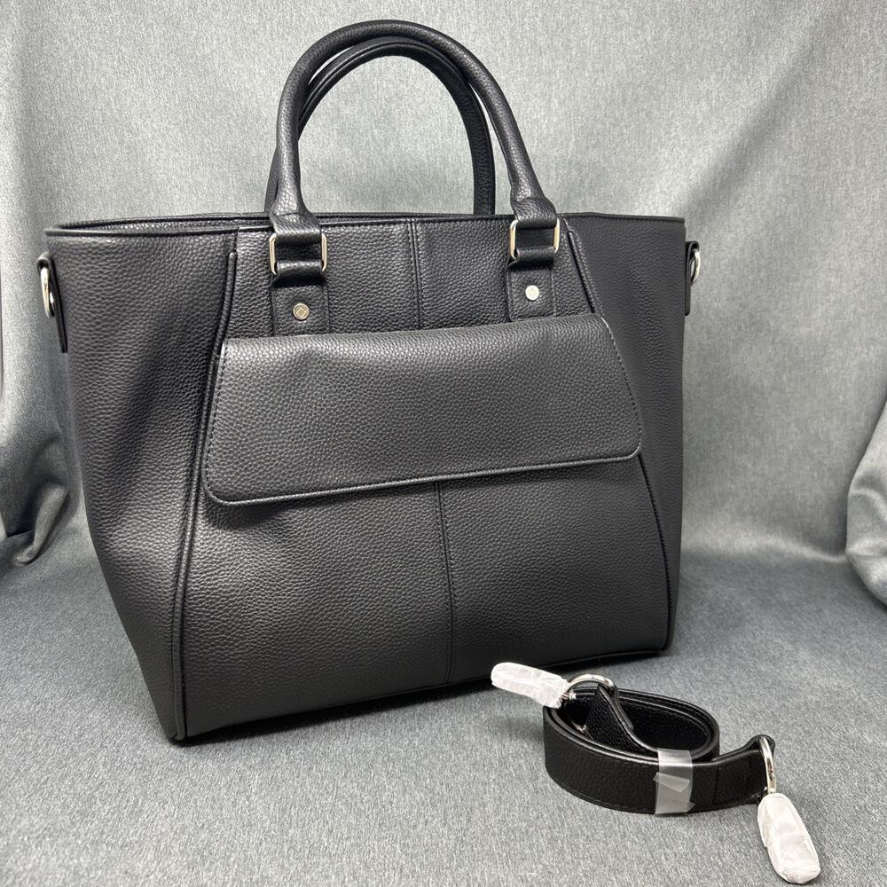 Jewell by Thirty-One Large Black Tote Bag Handbag Briefcase Shoulder Strap NWT